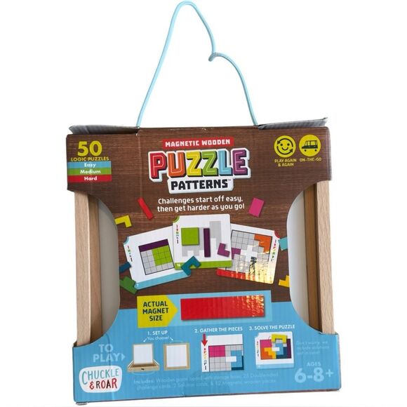 Chuckle & Roar Kids Magnetic Wooden Puzzle Patterns Logic Toy. Ages 6-8+. - Picture 1 of 4